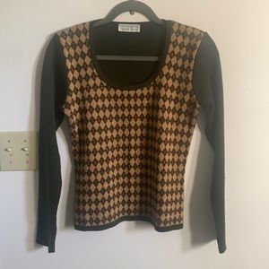 diamond patterned sweater